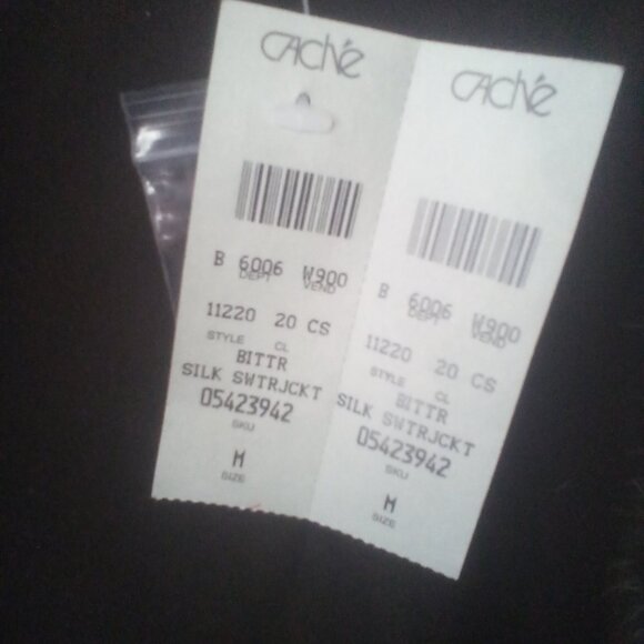 Cache Brown/Bronze zippered sweater w/real fur trim removable collar Med NWT - Picture 4 of 9